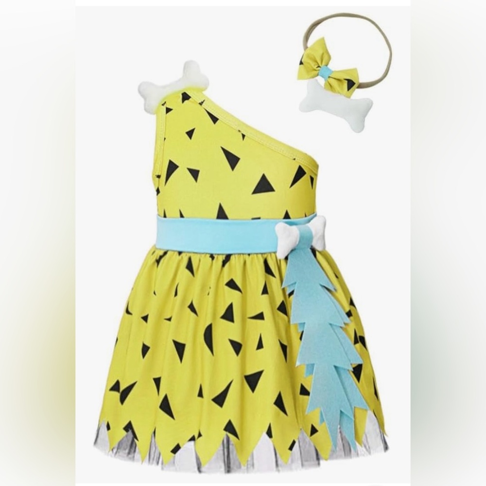 Kids Yellow and Blue Prehistoric Costume